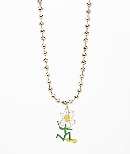 Stone + Locket Daisy Skater Silver Necklace | Zumiez